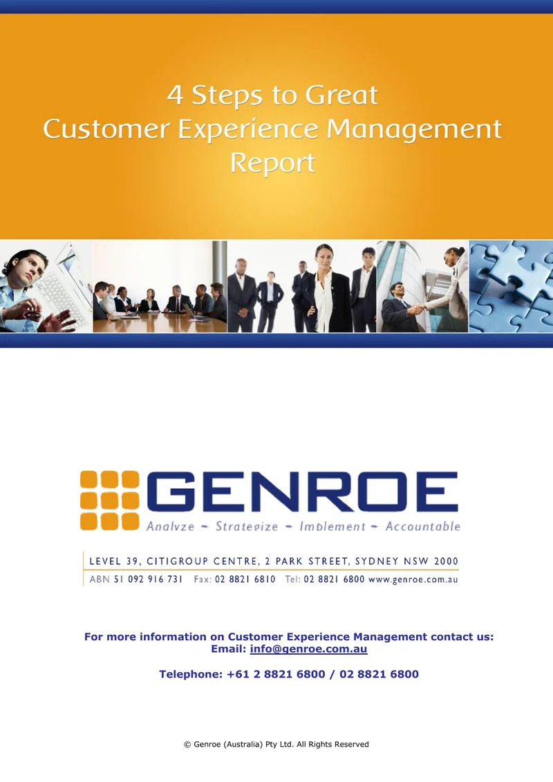 4 Steps to Customer Experience Management — cover