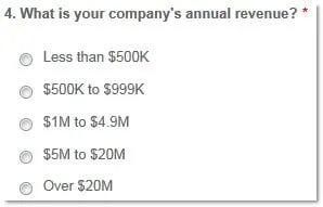 Survey revenue — Mandatory Questions with no “Not Applicable” Option